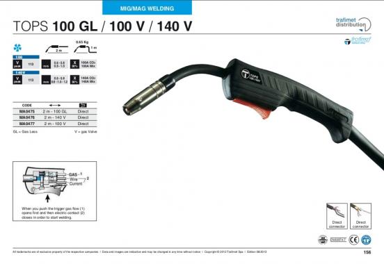 Trafimet Tops 140V (160 А возд. охл.) 2,5м